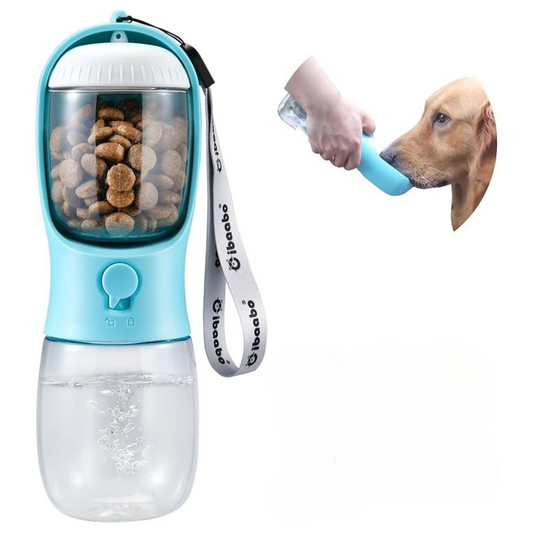 2 in 1 Portable Pet Water Bottle with Food Container