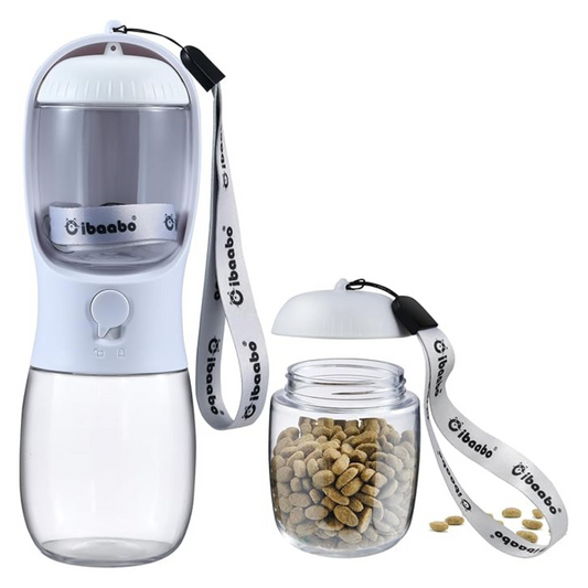 2 in 1 Portable Pet Water Bottle with Food Container