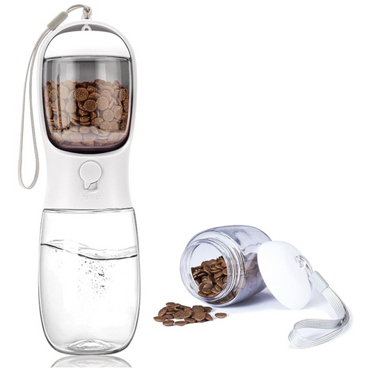 2 in 1 Portable Pet Water Bottle with Food Container