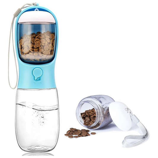 2 in 1 Portable Pet Water Bottle with Food Container