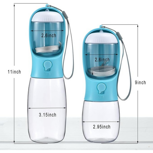 2 in 1 Portable Pet Water Bottle with Food Container