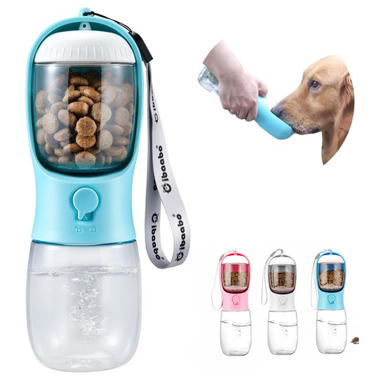 2 in 1 Portable Pet Water Bottle with Food Container